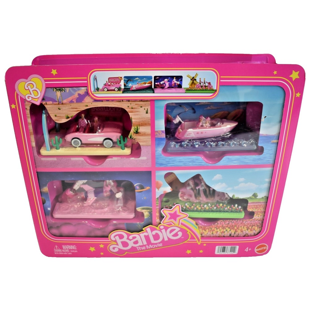Barbie Mini Barbie Land The Movie Vehicle Collection Includes 8 1.5-inch Dolls
